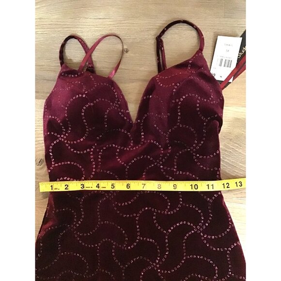 CITY STUDIO- SEXY SIDE SLIT STRAPED FULLY LINED WOMENS DRESS SIZE X-SMALL-NWT - Picture 8 of 9